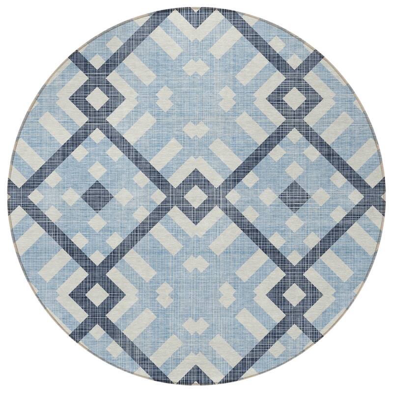 HomeRoots Geometric Transitional Rectangle Outdoor Rug