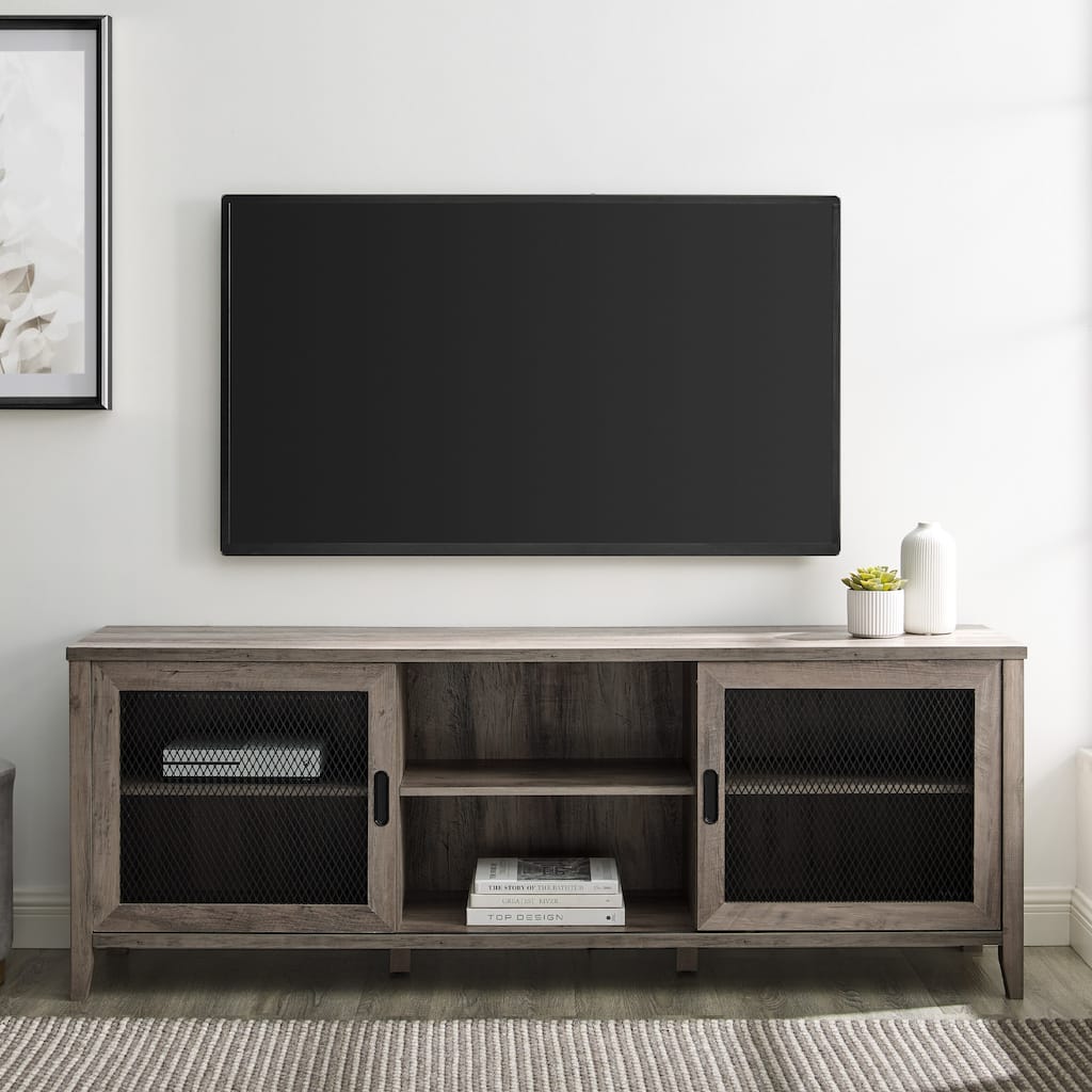 Walker Edison 70-inch Sliding Mesh Door TV Stand