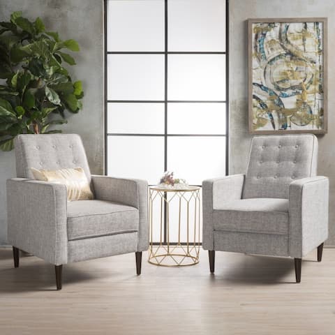 Mervynn Button Tufted Recliner (Set of 2) by Christopher Knight Home