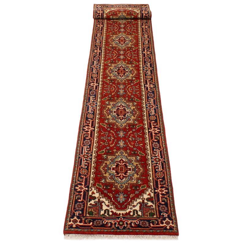 ECARPETGALLERY Hand-knotted Serapi Heritage Red Wool Rug - 2'6 x 25'9