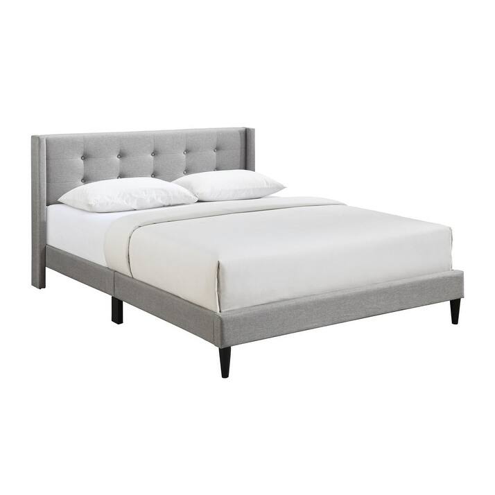 Mia Upholstered Button Tufted Wingback Bed