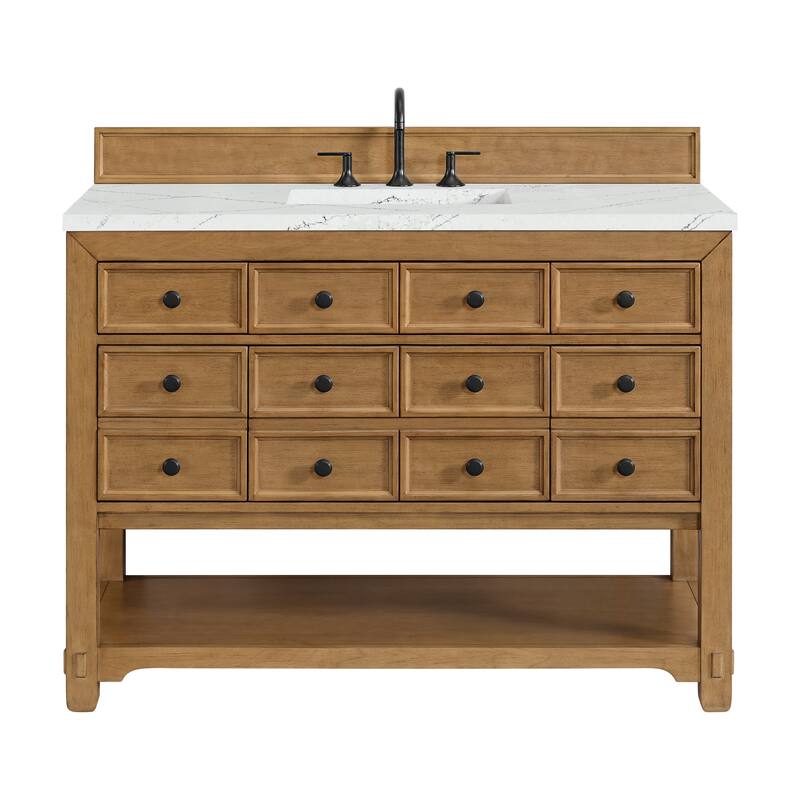 Malibu 48" Single Vanity, Amber Birch - Ethereal Noctis