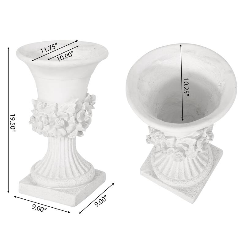 Calliope Antique Botanical Lightweight Concrete Chalice Garden Urn Planter by Christopher Knight Home