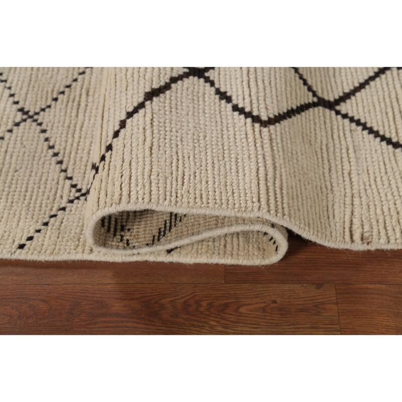 Trellis Moroccan Oriental Area Rug Handmade Modern Wool Carpet - 5'10"x 9'8"