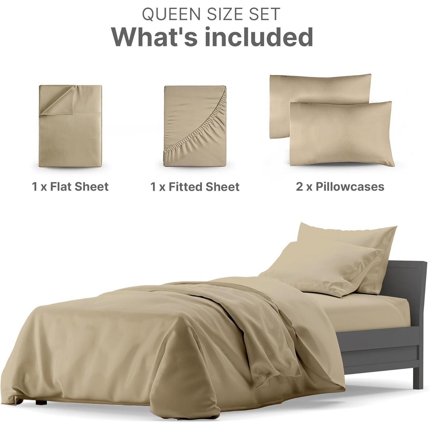 CGK Linens 4-Piece 1000 Thread Count Soft Cotton Bed Sheet Set-image