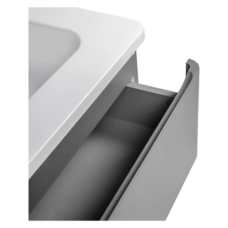 Modern Wall-Mounted Bathroom Vanity with Washbasin | Comfort Collection mirror Diamond 24" included