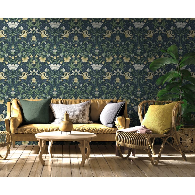 Vintage Floral Non-Pasted Wallpaper – 396 in x 20.8 in