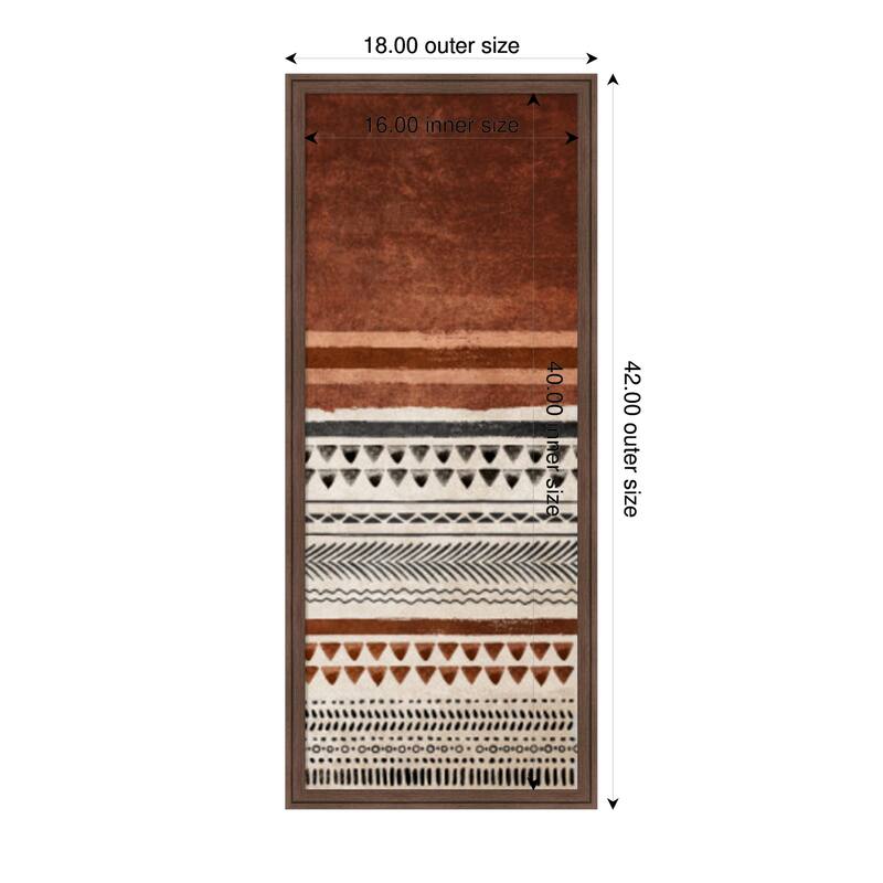 Amanti Art Framed Fabric Pinboard Kilim Kiremit2 by Emel Tunaboylu Printed Bulletin Board - Board Size 16 x 40