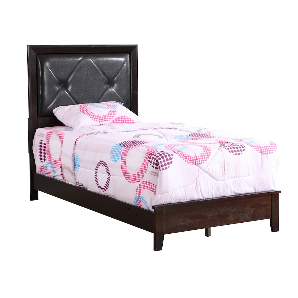 Twin Size MDF Panel Bed with Sturdy Construction and Easy Assembly
