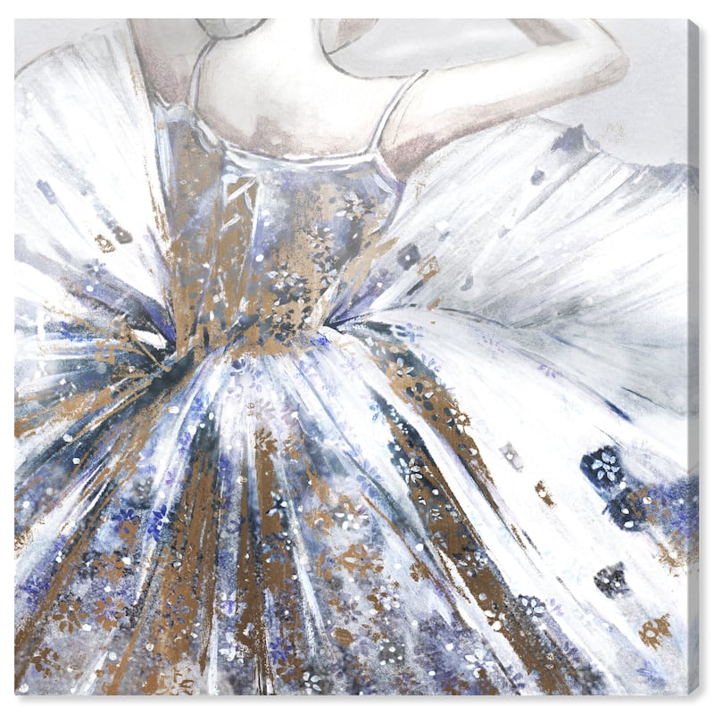 Wynwood Studio Canvas Fashion and Glam Ballerina Gown White and Copper Glam Wall Art Canvas Print