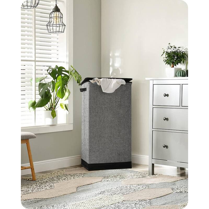Laundry Hamper, Tall Collapsible Laundry Basket,Grey Bed Bath