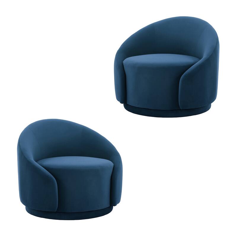 35" Wide Upholstered Swivel Accent Barrel Chairs (Set of 2)