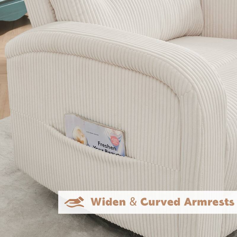 Aemeios Faux Leather Swivel Glider Rocker Manual Recliner