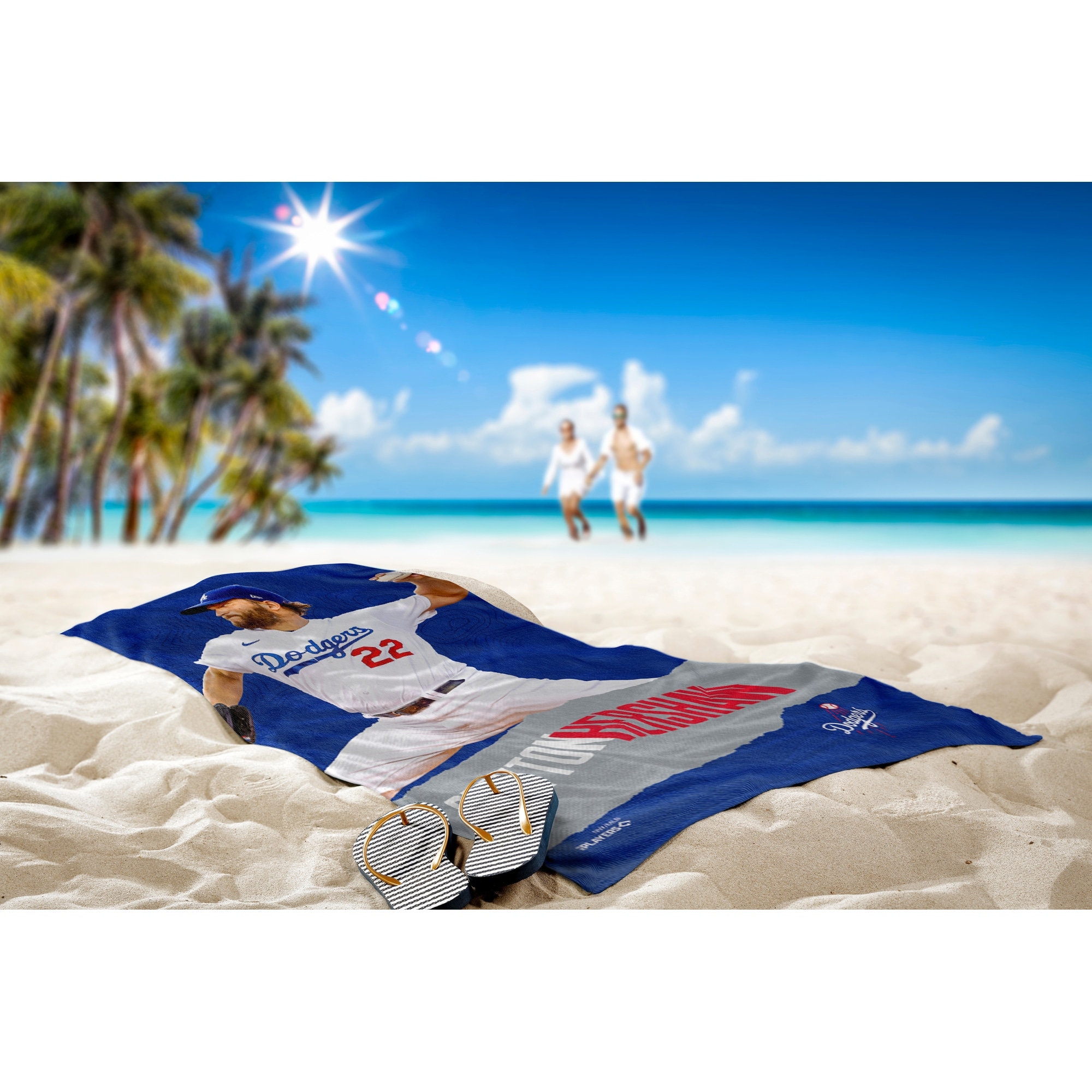 Los Angeles Dodgers Clayton Kershaw 30x60 Beach Towel