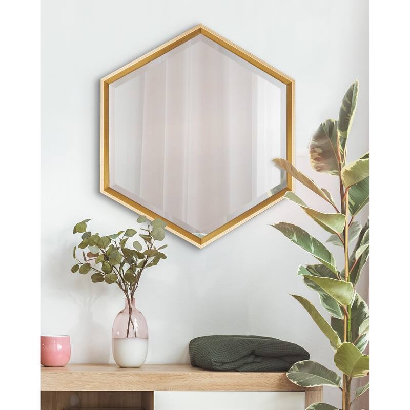 Kate and Laurel Calter Hexagon Framed Wall Mirror