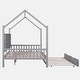 preview thumbnail 51 of 54, Wooden Twin Size House Bed with Trundle,Kids Bed with Shelf