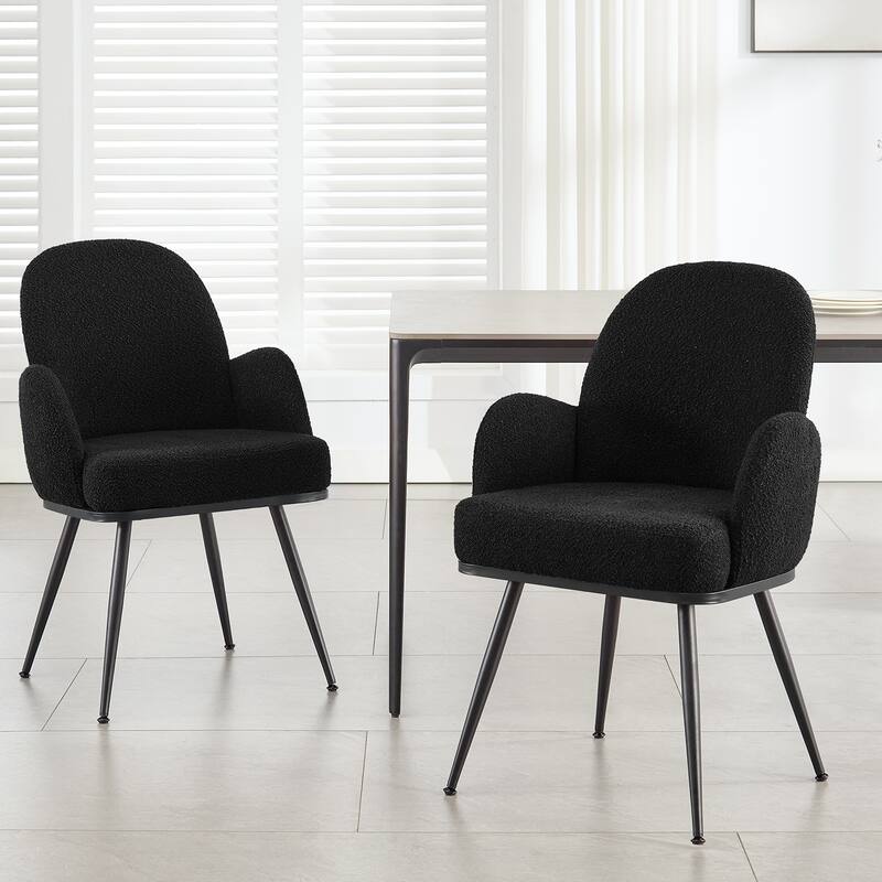 Fabric Upholstered Dining Chairs Set of 2/4 with Arms - 34.8"H x 23.2"W x 22.8"D
