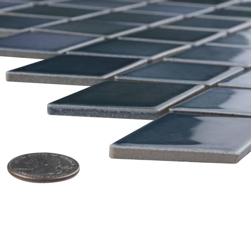 Merola Tile Hudson Kite Aquamarine 10-1/8" x 11-3/4" Porcelain Mosaic Floor and Wall Tile