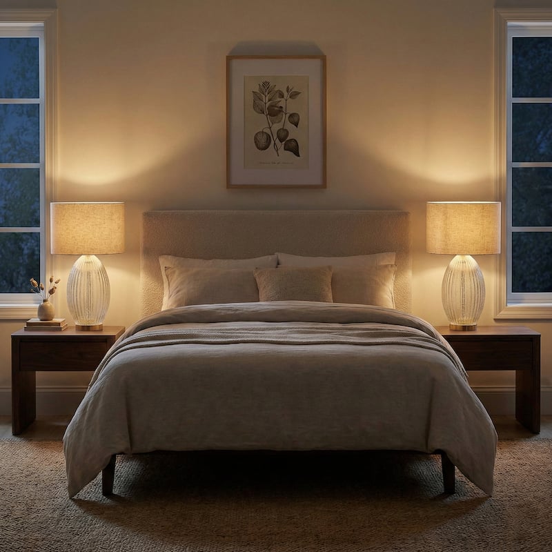 Luminous Glow Ribbed Glass Table Lamp