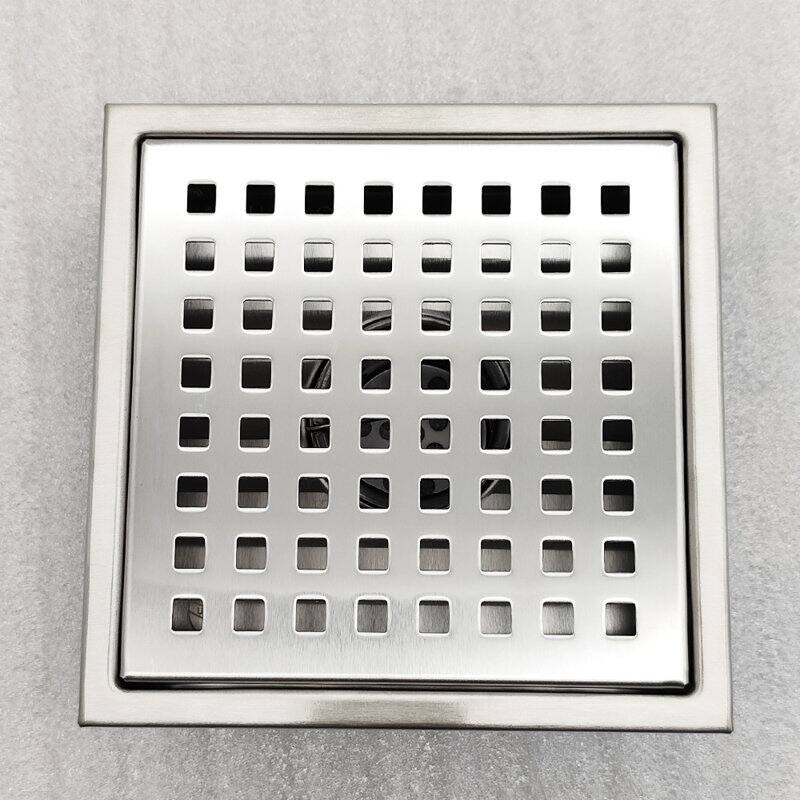 Oceanic Linear Shower Drain, Marine-grade 316 Stainless Steel, Grid Cover with Hair Strainer