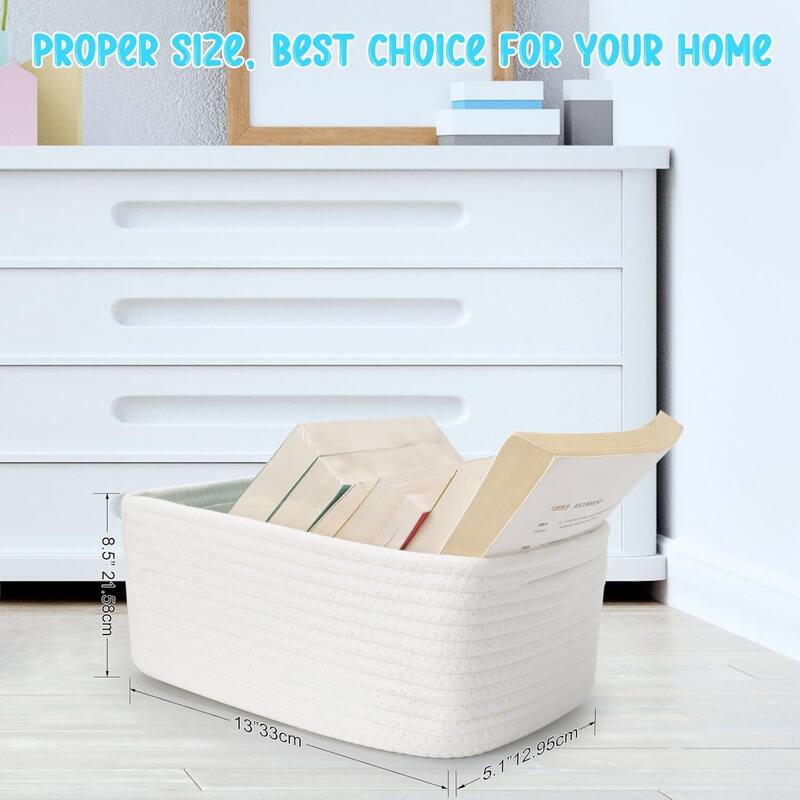 3-Pack Shelf Baskets for Organizing, Storage Baskets, Storage Organizer - 1.5"L x 0.5"W x 1"H