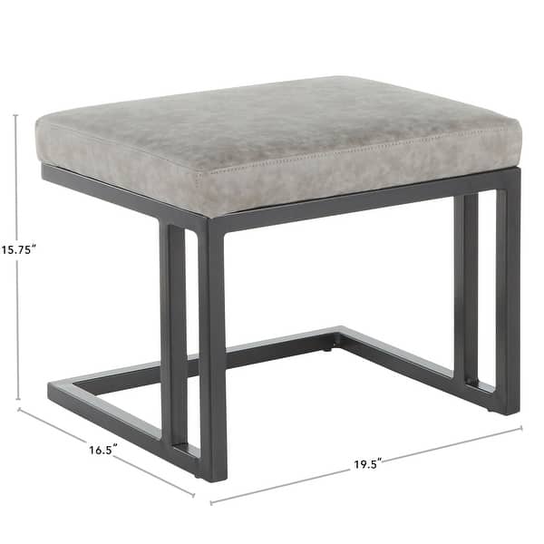 Roman Industrial Faux Leather Lounge Chair & Ottoman Set On Sale