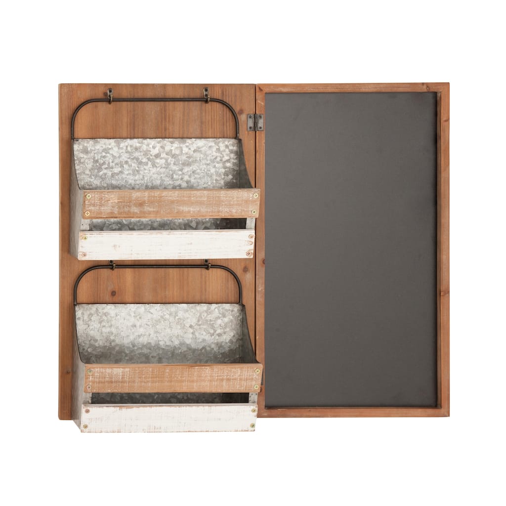 Wood Magazine Rack Holder - Brown - Roche River Decor