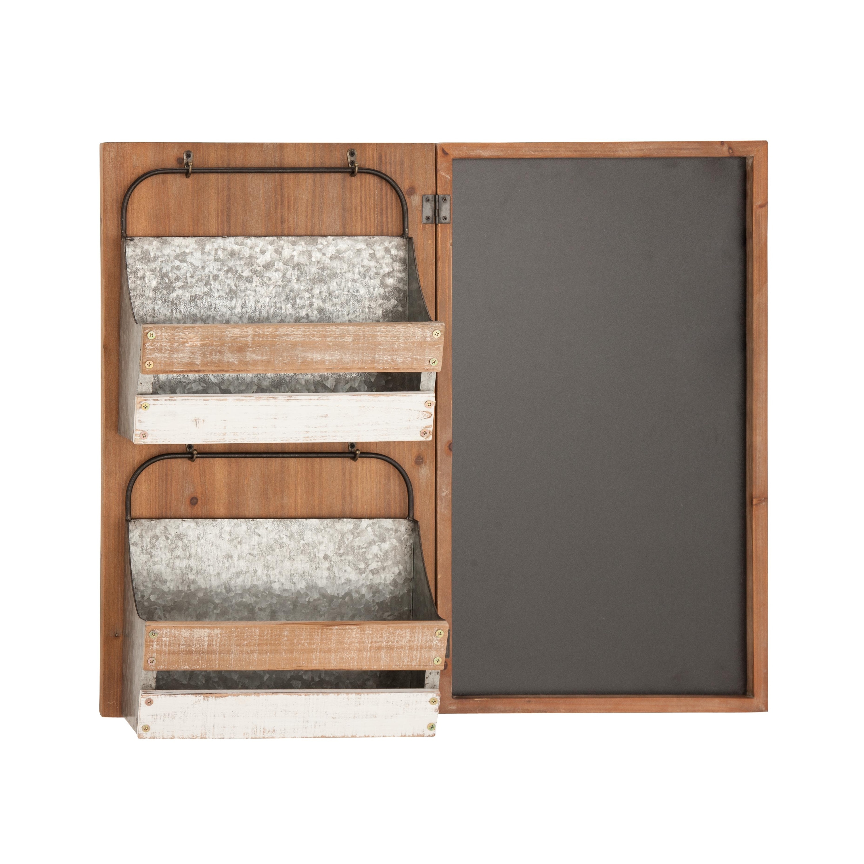 Wood Magazine Rack Holder - Brown - Roche River Decor