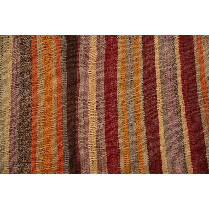 Hand Woven Oriental 100% Wool Carpet Southwestern Tribal Multi-Colored Kilim Area Rug - 6' 6'' X 4' 3''