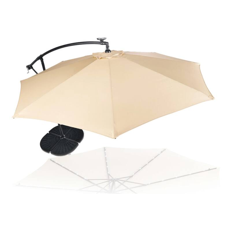 Living Accents 10 ft. Tiltable Tan Offset Umbrella