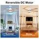 preview thumbnail 140 of 157, YUHAO SylvanAir Modern 52 in. Flush Mount Outdoor/Indoor Ceiling Fan with 3 Solid Wood Blades and DC Reversible Motor