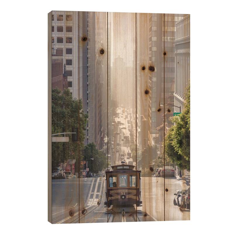 Cable Car, San Francisco, California, USA Print On Wood by Matteo Colombo - Multi-Color - 26x18x1.5