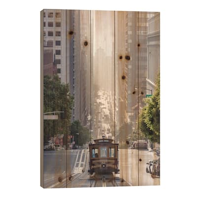 Cable Car, San Francisco, California, USA Print On Wood by Matteo Colombo - Multi-Color