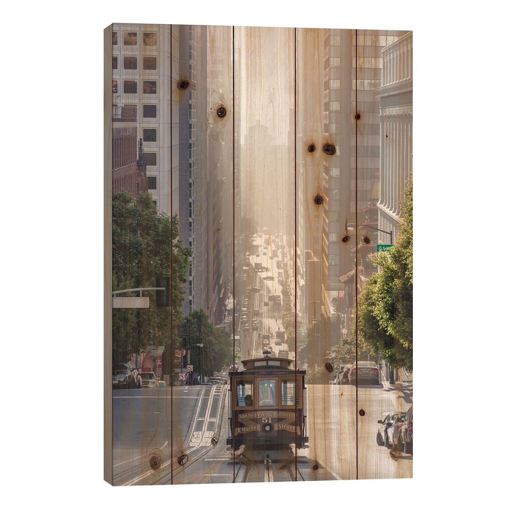 Cable Car, San Francisco, California, USA Print On Wood by Matteo Colombo - Multi-Color