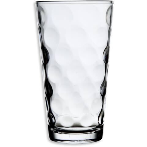 Palais Glassware Cercle Collection Clear Glass Set with Circle Design Set of 10 17 Oz Highballs, Clear.