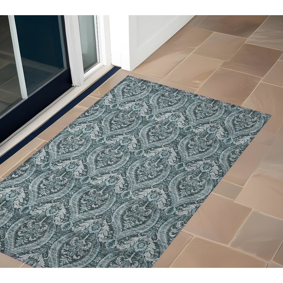 Talu Graceful Floral Weather Resistant Classic Meets Modern Outdoor Rug