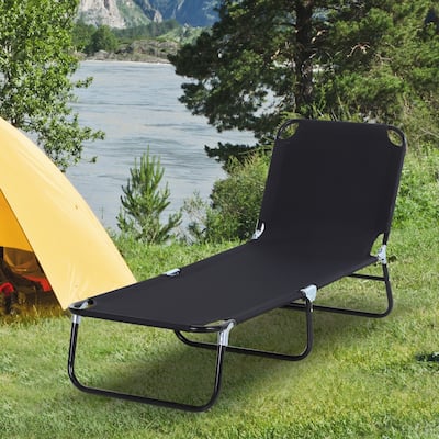 Steel Framed Terrace Sunbathing Folding Lounger