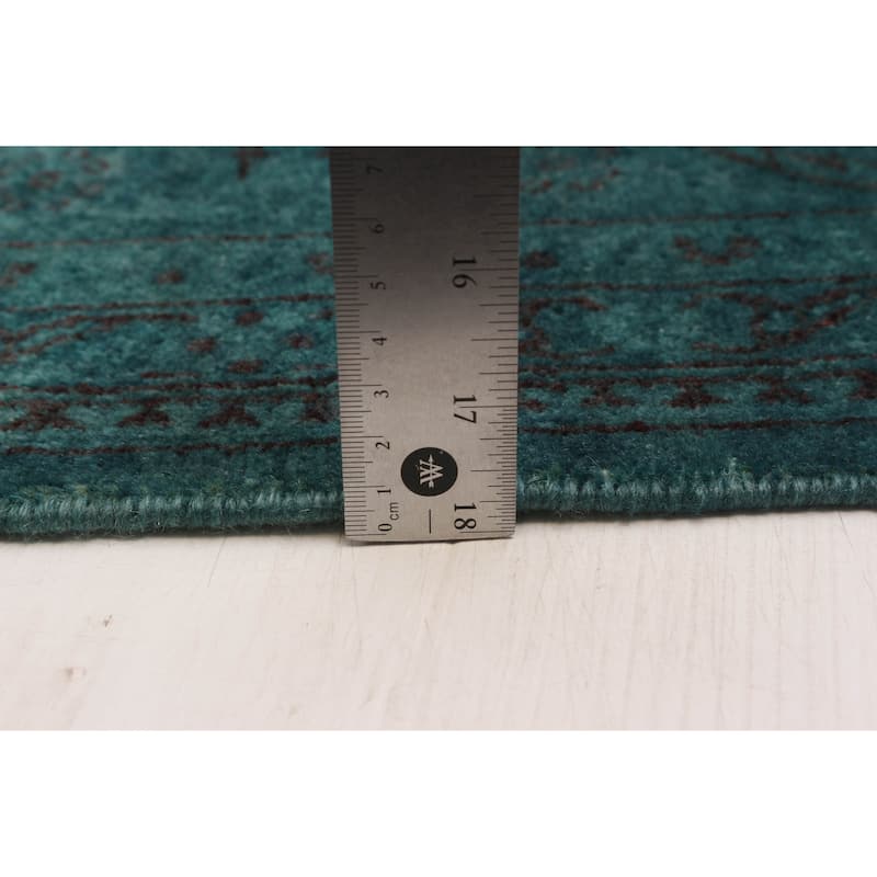 ECARPETGALLERY Hand-knotted Vibrance Turquoise Wool Rug - 6'1 x 8'9