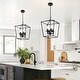 preview thumbnail 7 of 5, GetLedel Farmhouse 4-Light Cage Lantern Chandelier Pendant Light - Bronze