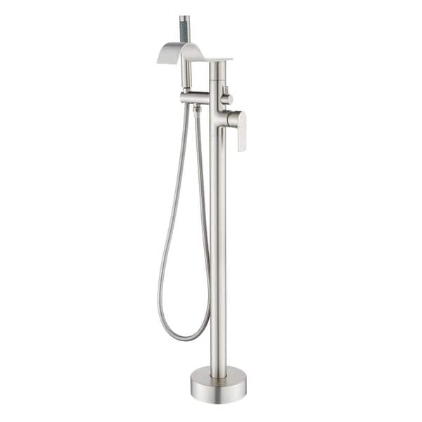 Freestanding Tub Faucet With Hand Sprayer Floor Mount Roman Bathtub Faucet  Modern Waterfall Tub Filler Trim With Handheld Showe - On Sale - Bed Bath &  Beyond - 42805907