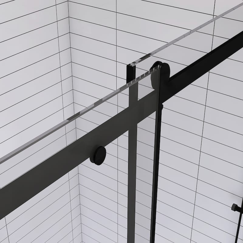 60 in. W x 76 in. H Frameless Single Sliding Shower Doors with Clear Tempered Glass - 60" x 76" in.