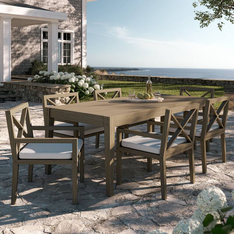 Northlake 7-Piece Outdoor Patio Teak Wood Dining Set