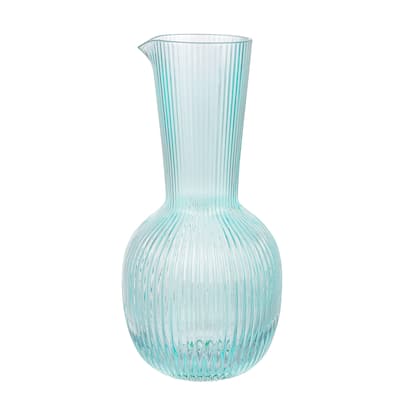 Elle Decor Amber Ring Carafe and Water Drinking Glass Lid - 40 oz