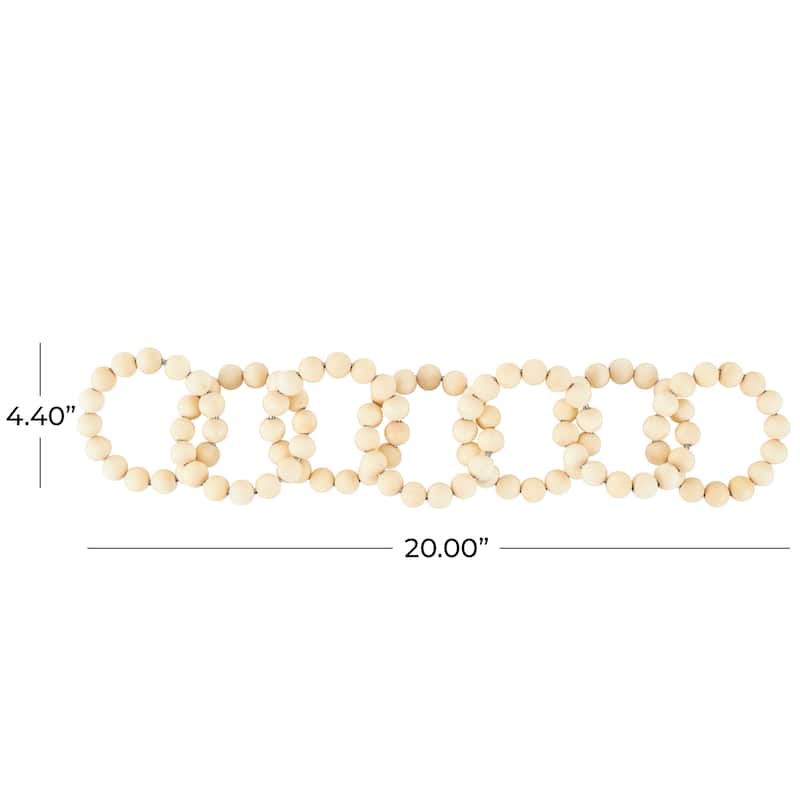 Light Brown, Black or White Wood Beaded 8 Link Chain Sculpture