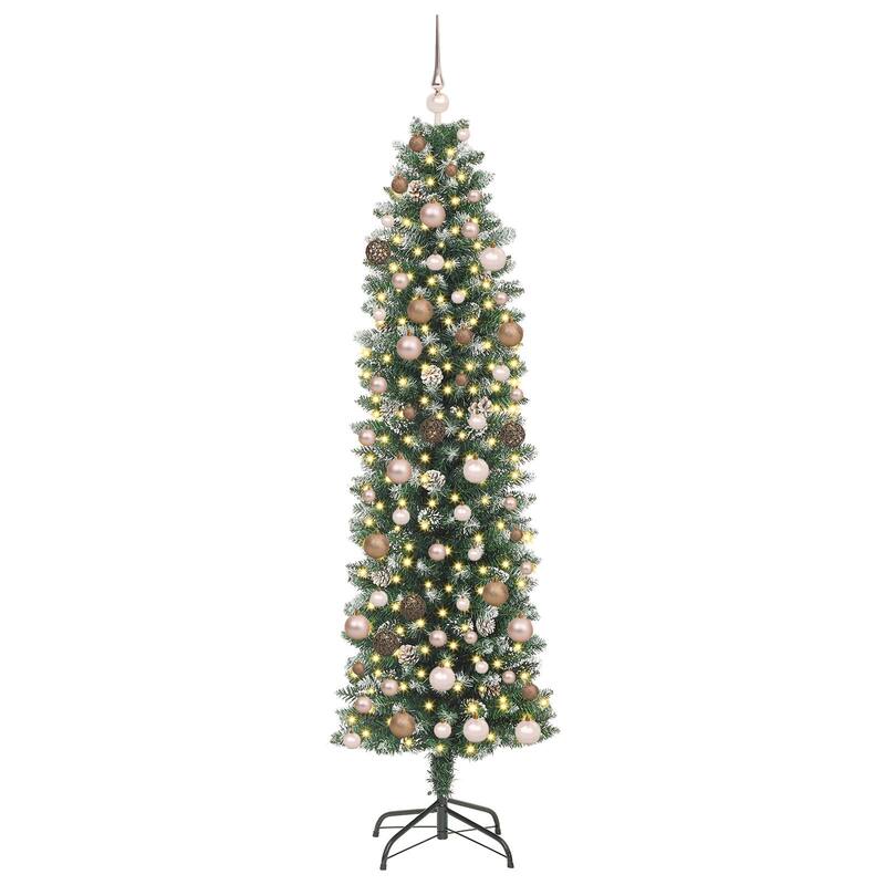vidaXL Christmas Tree Party Decoration Artificial Slim Tree with Stand PVC