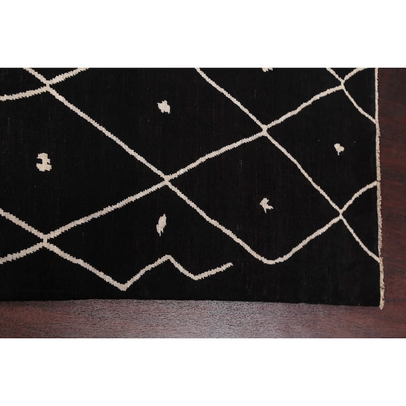 Vegetable Dye Trellis Moroccan Living Room Area Rug Wool Hand-knotted - 6'7" x 9'7"