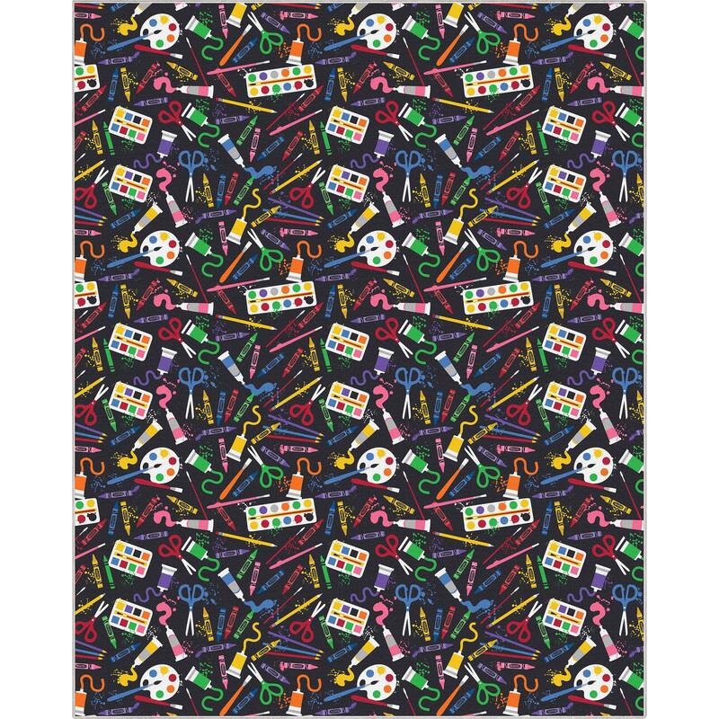 Crayola Art Supplies Black Abstract Area Rug By Well Woven