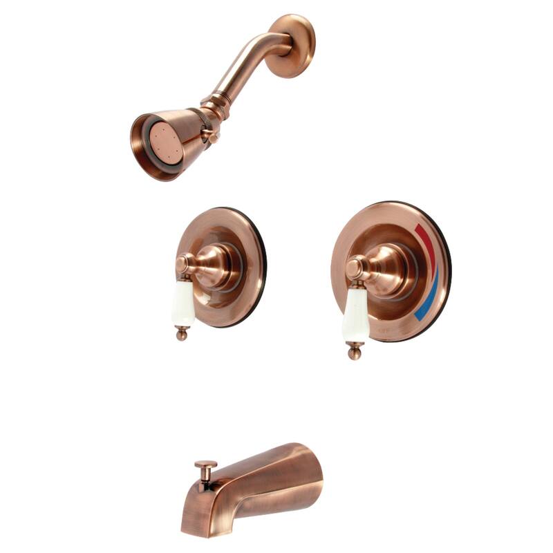 Vintage Tub and Shower Faucet - Antique Copper