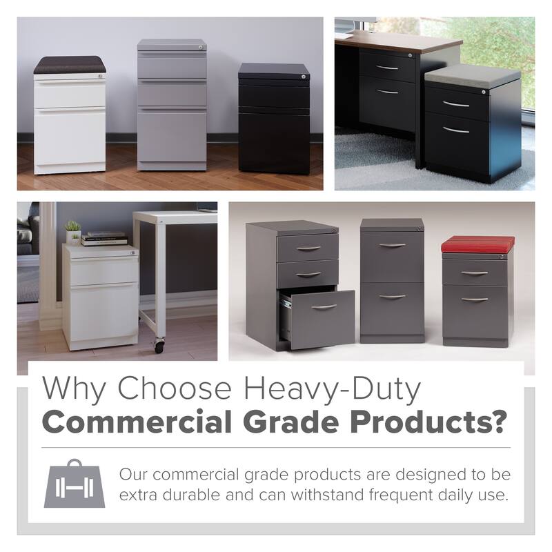 Hirsh 20" D Commercial Mobile Pedestal File Cabinet,1 Box/1 File,Black