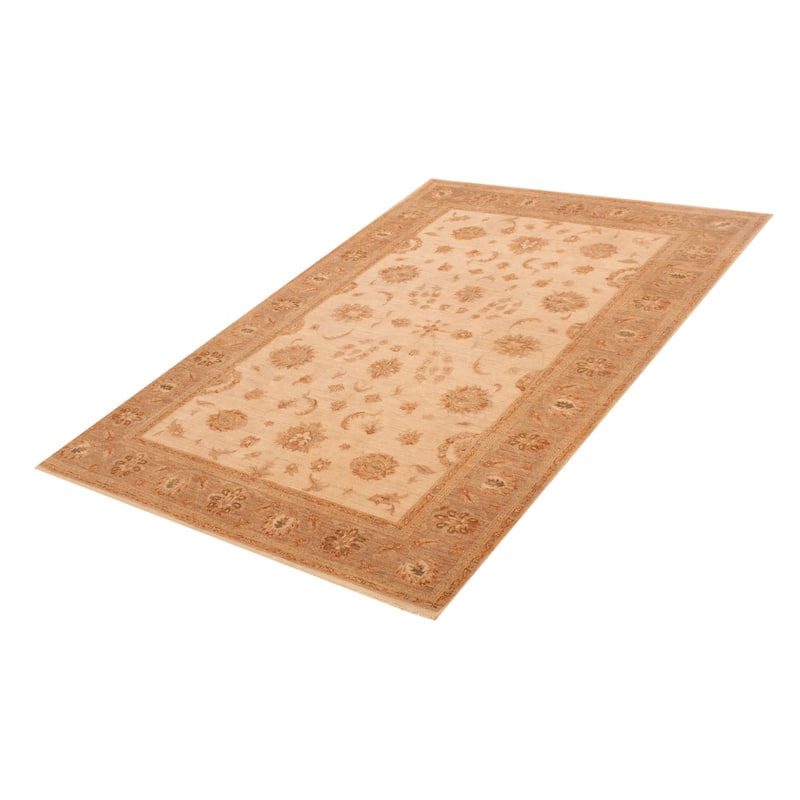 ECARPETGALLERY Hand-knotted Chobi Finest Ivory Wool Rug - 6'5 x 9'10